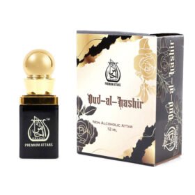 alt="Oud Al-Hashir 12ml Non-Alcoholic Oud Perfume - Rich royal woody fragrance by Arhash"